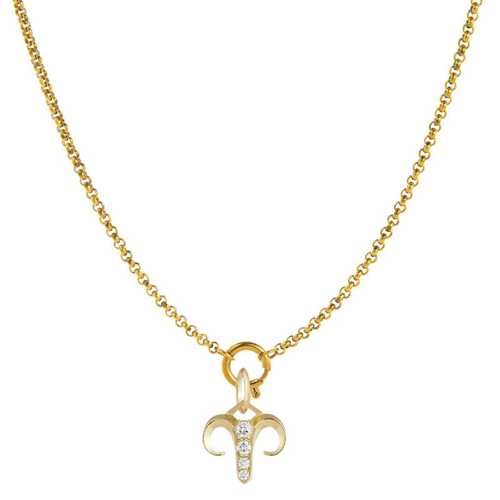 Collana con simbolo zodiacale impreziosita da diamanti - Ariete - image 1