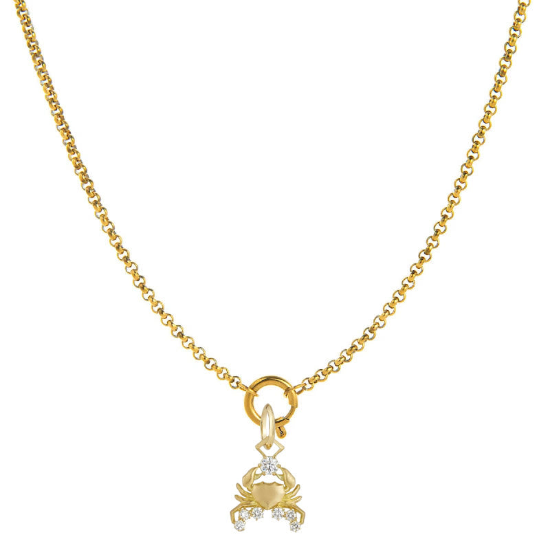Collana con simbolo zodiacale impreziosita da diamanti - Cancro - image 4