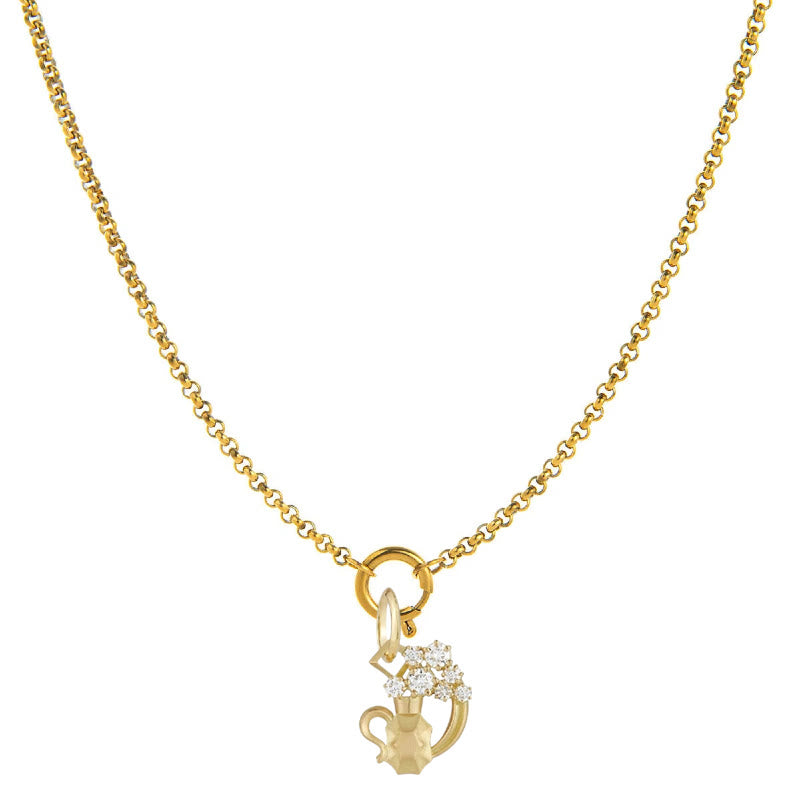 Collana con simbolo zodiacale impreziosita da diamanti - Acquario - image 11