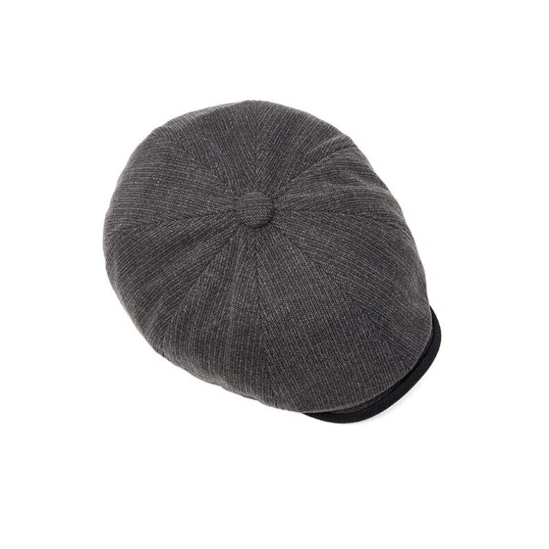 Cappello basco da uomo con visiera a contrasto e trama in maglia retrò invernale - image 1