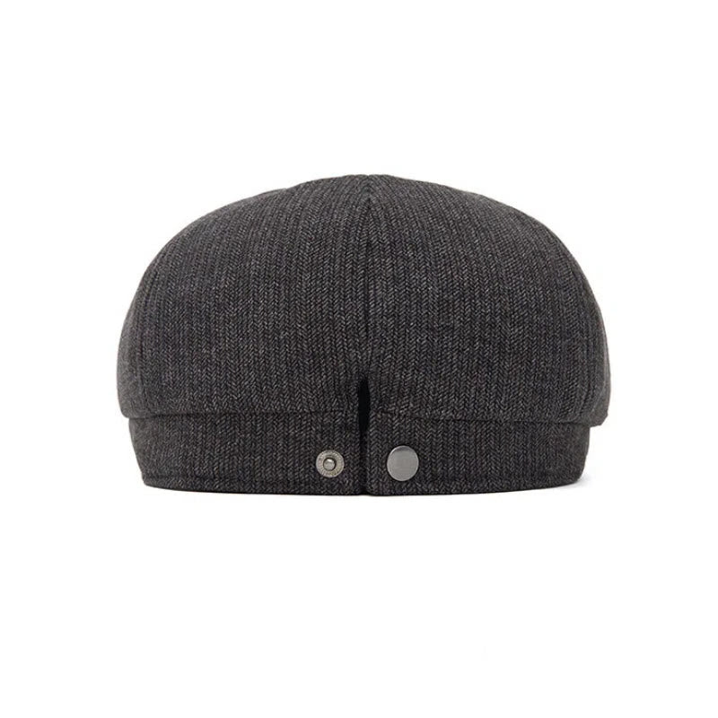 Cappello basco da uomo con visiera a contrasto e trama in maglia retrò invernale - image 2
