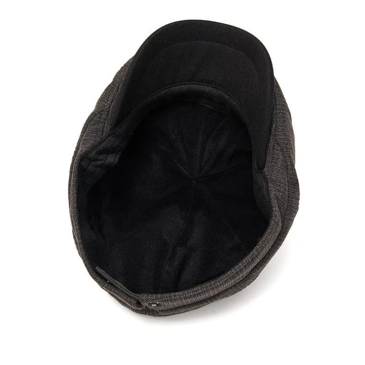 Cappello basco da uomo con visiera a contrasto e trama in maglia retrò invernale - image 5