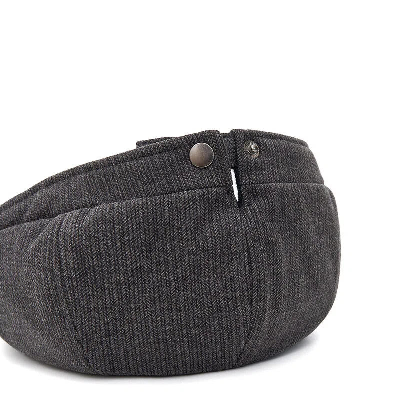 Cappello basco da uomo con visiera a contrasto e trama in maglia retrò invernale - image 5