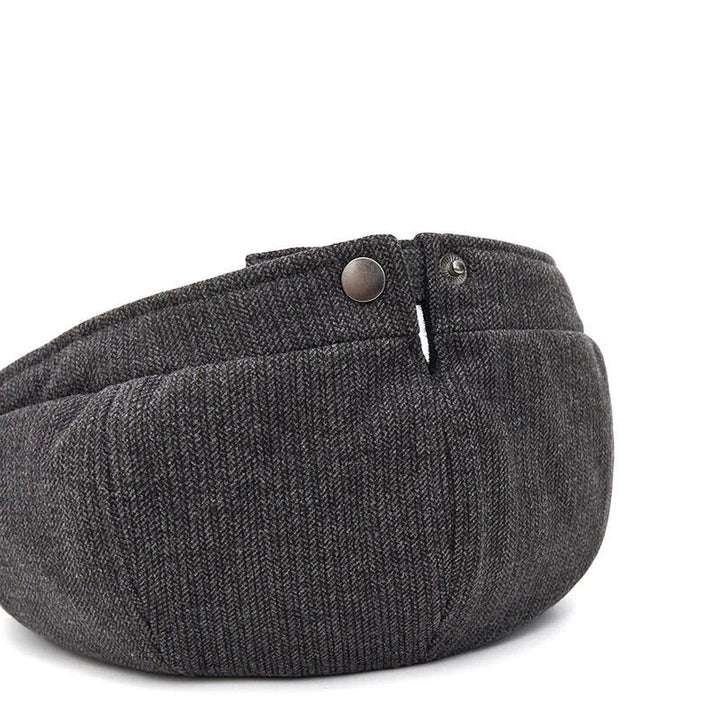 Cappello basco da uomo con visiera a contrasto e trama in maglia retrò invernale - image 4