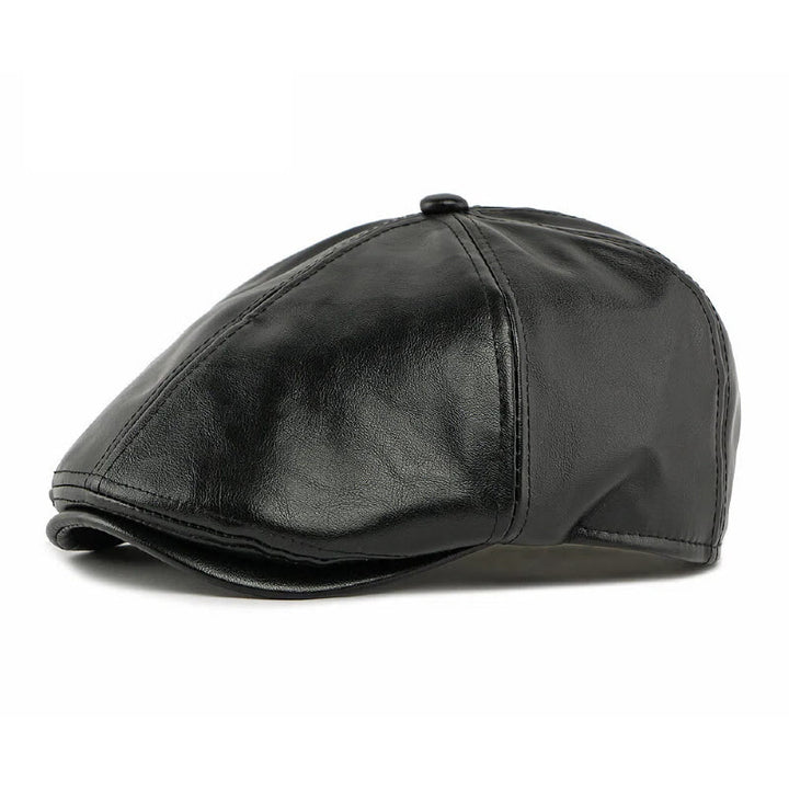 Cappello basco invernale vintage da uomo in similpelle - Nero - Regolabile (21 5/8"-23 1/4") - image 5