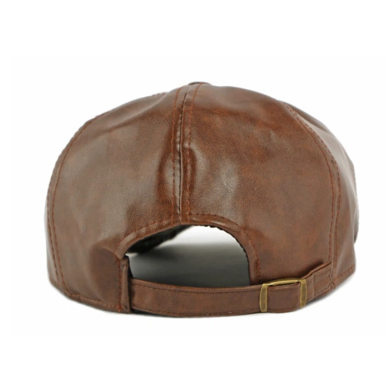 Cappello basco invernale vintage da uomo in similpelle - image 3