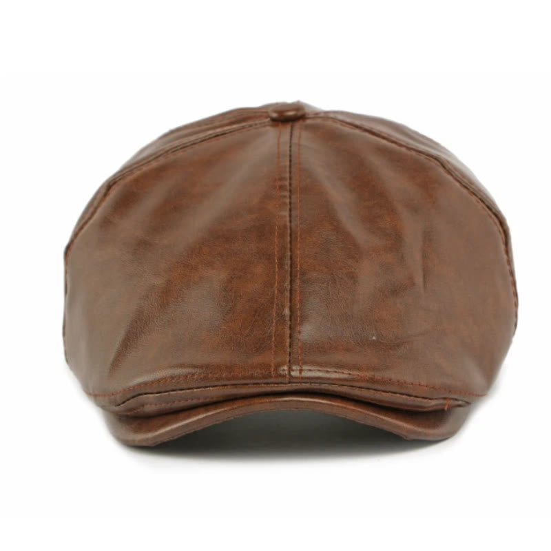 Cappello basco invernale vintage da uomo in similpelle - image 1