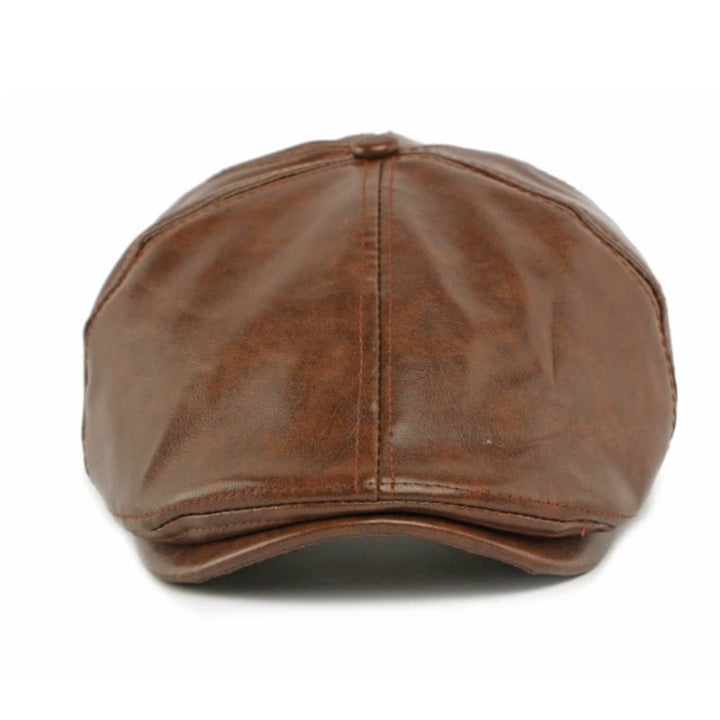 Cappello basco invernale vintage da uomo in similpelle - image 1