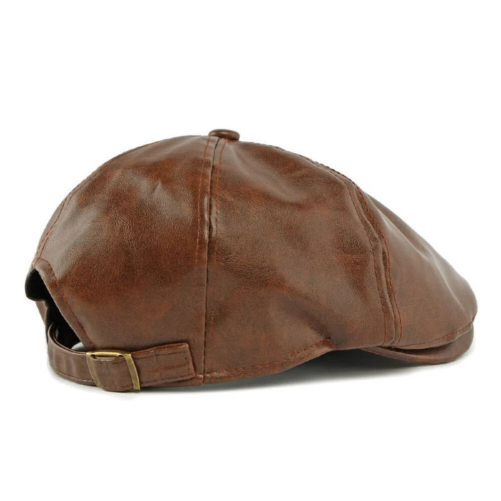 Cappello basco invernale vintage da uomo in similpelle - image 2