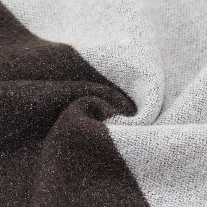 Sciarpa calda con nappe e dettagli a righe classiche da uomo - image 5