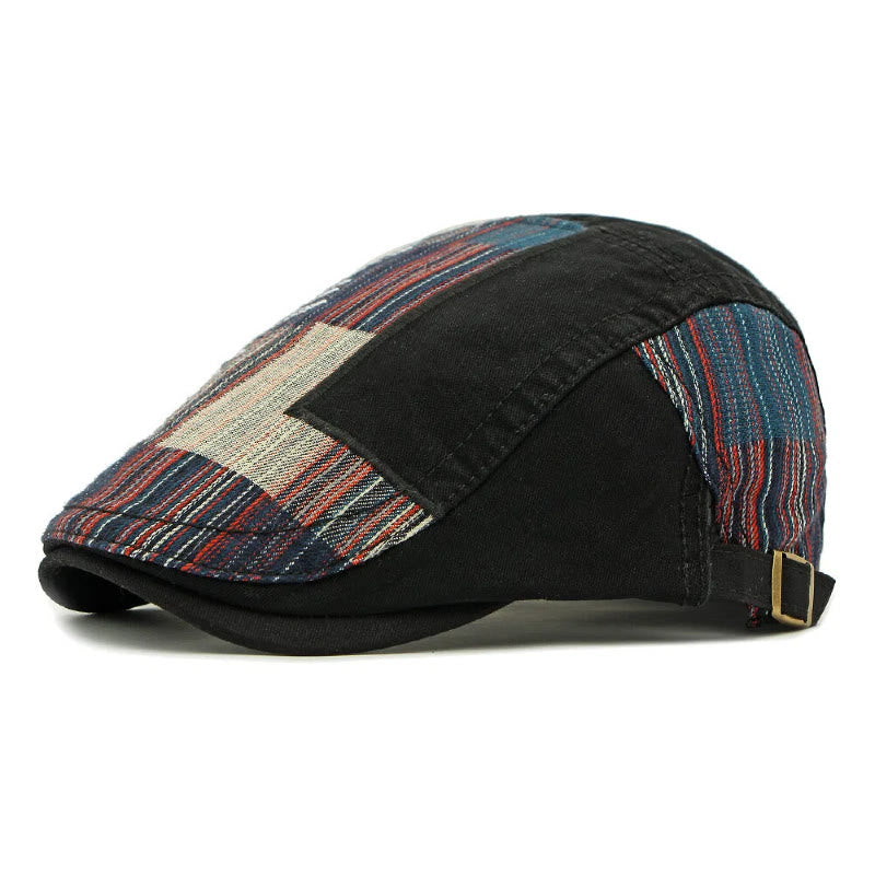 Cappello invernale da uomo con patchwork retrò colorato - Nero - Regolabile (21 5/8"-23 5/8") - image 4