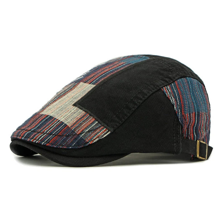 Cappello invernale da uomo con patchwork retrò colorato - Nero - Regolabile (21 5/8"-23 5/8") - image 4