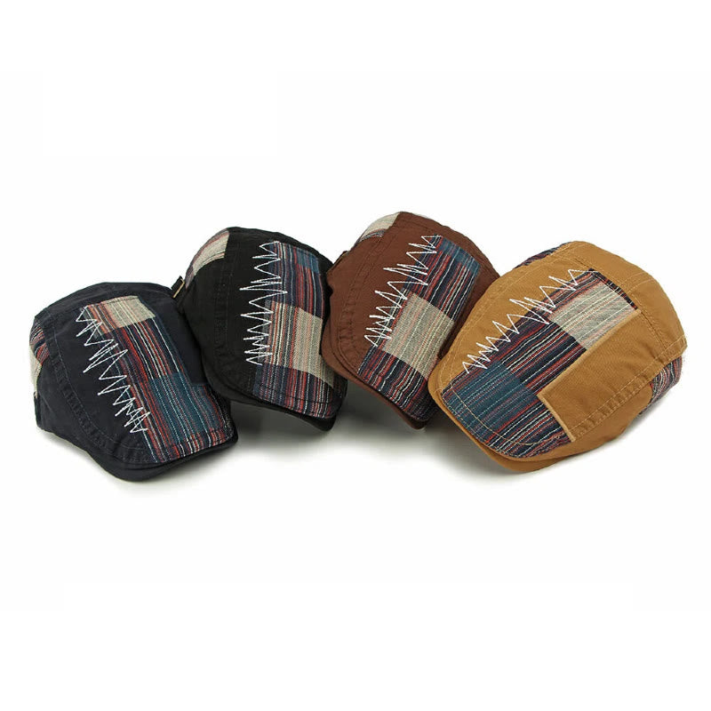 Cappello invernale da uomo con patchwork retrò colorato - image 7