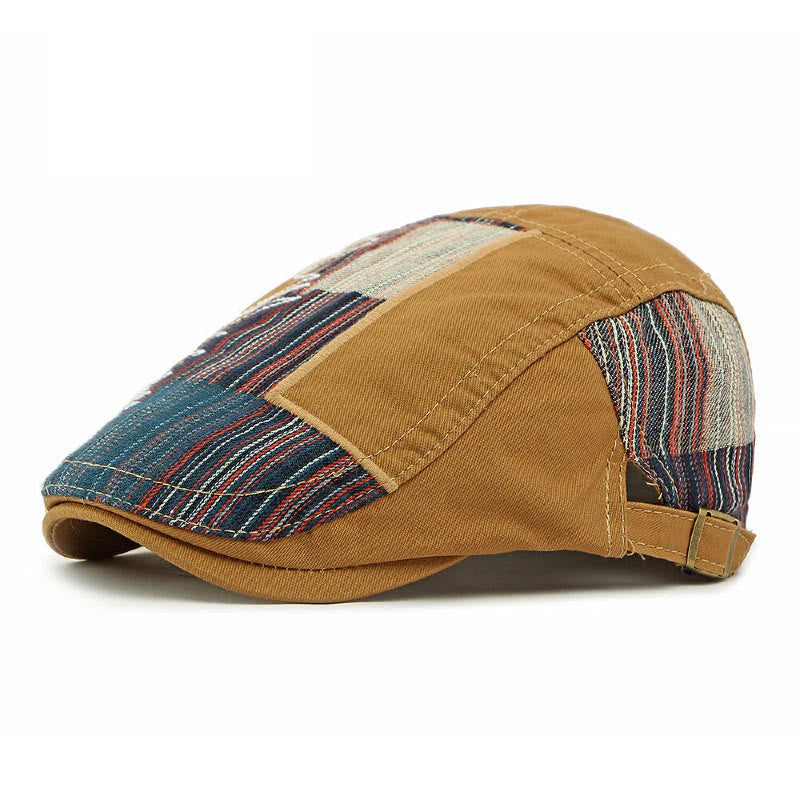 Cappello invernale da uomo con patchwork retrò colorato - Cachi - Regolabile (21 5/8"-23 5/8") - image 6