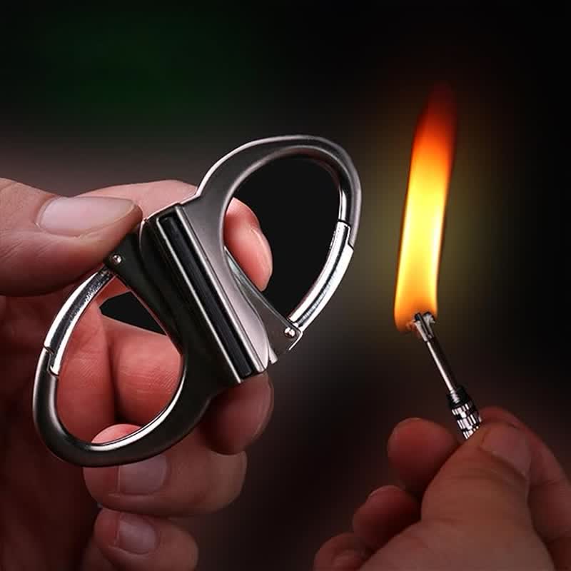 Accendino a cherosene riutilizzabile con fiammifero portachiavi a doppio anello - image 1