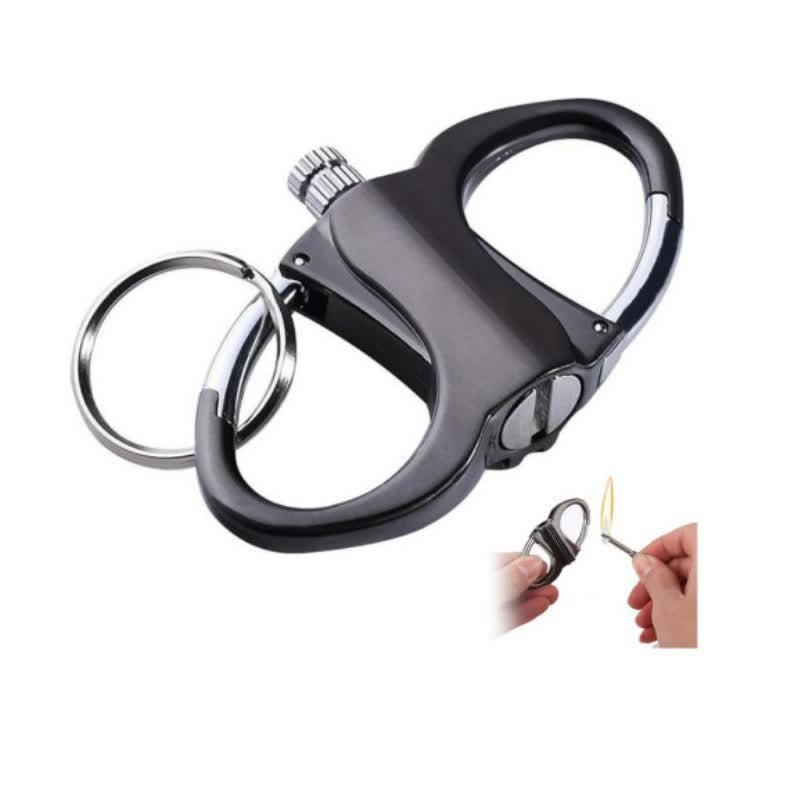 Accendino a cherosene riutilizzabile con fiammifero portachiavi a doppio anello - image 4