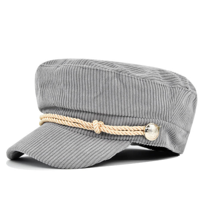 Cappello basco in stile marinaio con fascia intrecciata in velluto a coste - Grigio - M (22"-22 7/8") - image 10