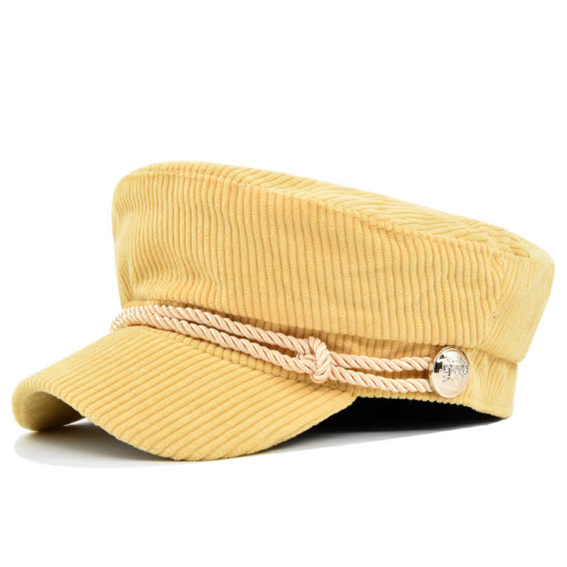 Cappello basco in stile marinaio con fascia intrecciata in velluto a coste - Giallo - M (22"-22 7/8") - image 11