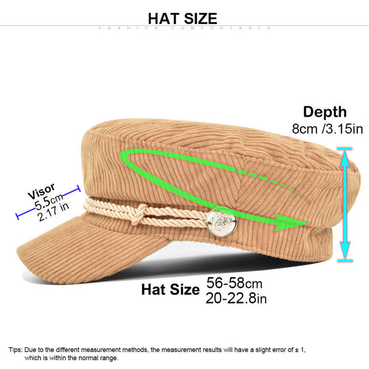 Cappello basco in stile marinaio con fascia intrecciata in velluto a coste - image 7