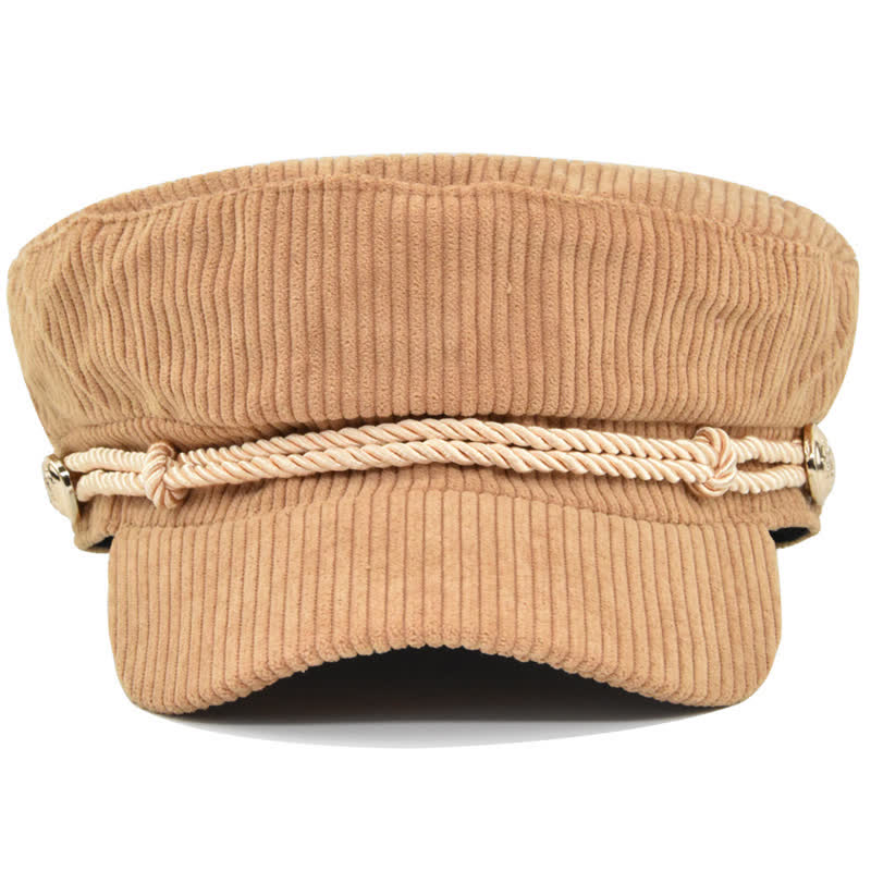 Cappello basco in stile marinaio con fascia intrecciata in velluto a coste - image 1