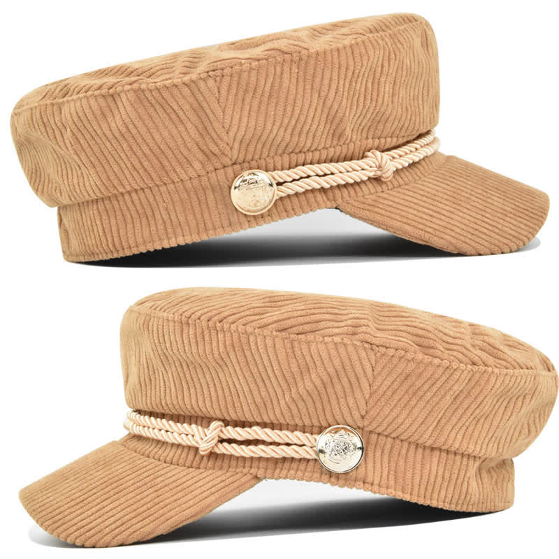 Cappello basco in stile marinaio con fascia intrecciata in velluto a coste - image 6