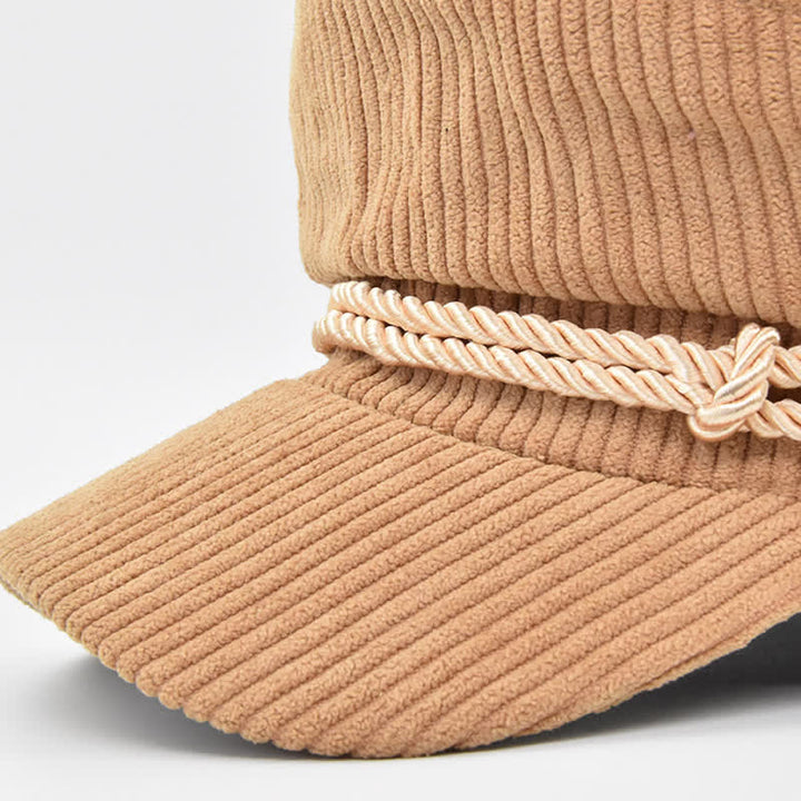 Cappello basco in stile marinaio con fascia intrecciata in velluto a coste - image 4