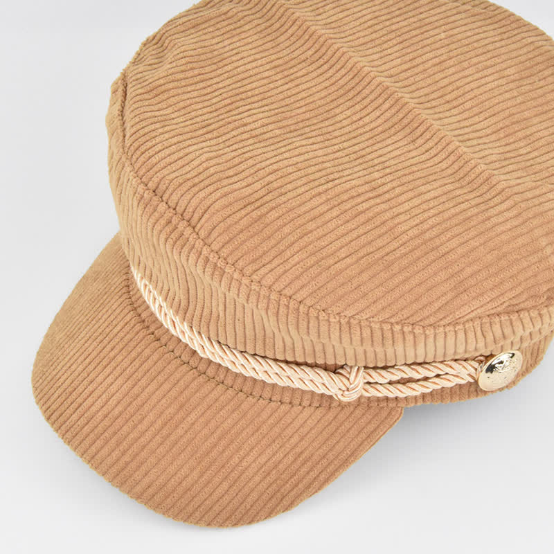 Cappello basco in stile marinaio con fascia intrecciata in velluto a coste - image 3