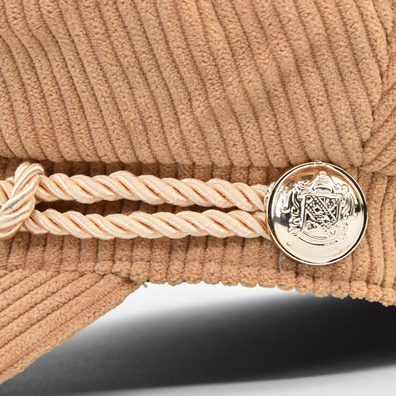 Cappello basco in stile marinaio con fascia intrecciata in velluto a coste - image 5