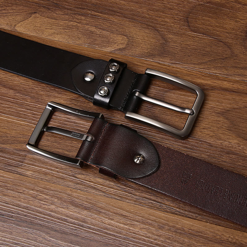 Cintura in pelle Edgy Premium con borchie rotonde e geometriche - image 4