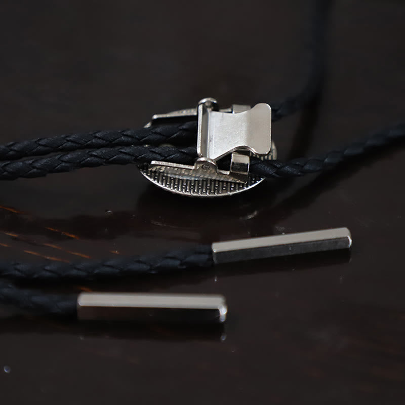 Cravatte Bolo in metallo retrò con gemme viola glitterate - image 8