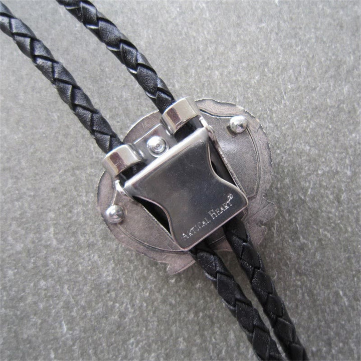 Cravatte Bolo in metallo vintage con pietra occhio di tigre e ali accentuate - image 10