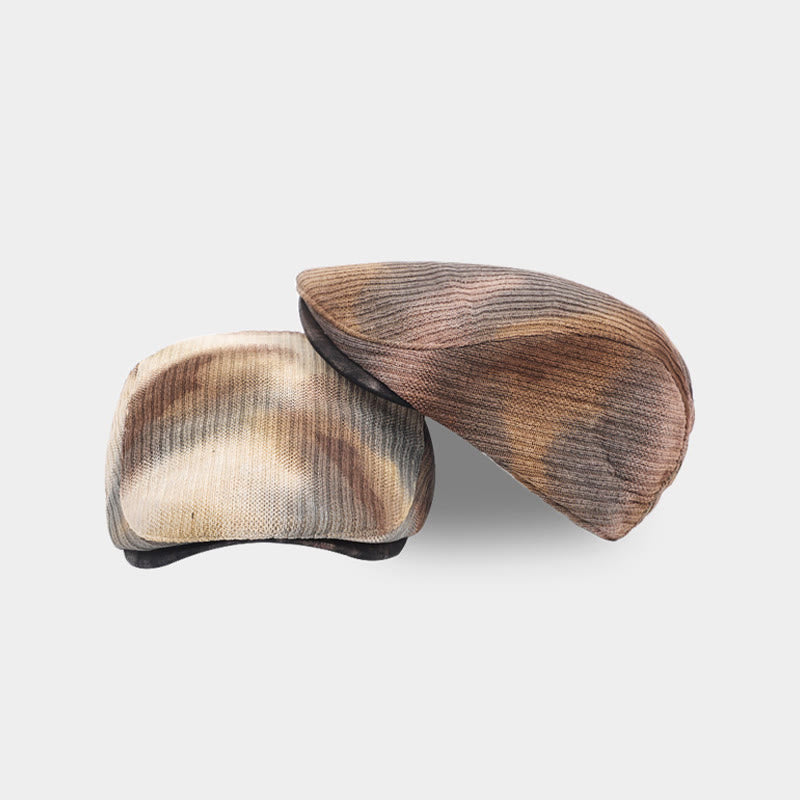 Cappello invernale retrò in velluto a coste tie-dye da uomo - image 5