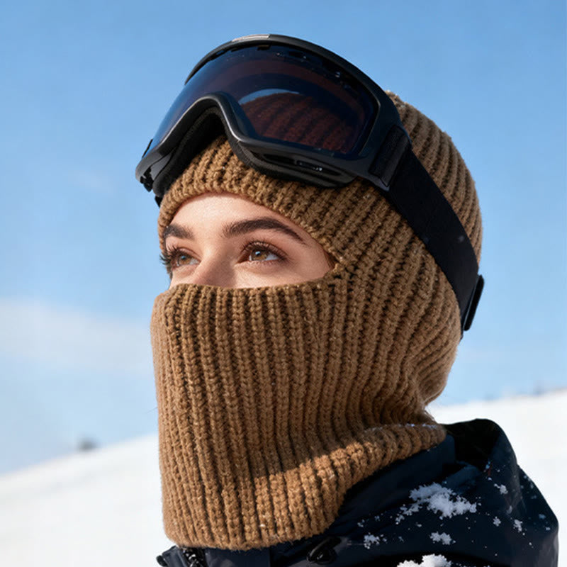 Berretto invernale antivento lavorato a maglia a 360° - Marrone - Regolabile (20 7/8"-23 5/8") - image 4