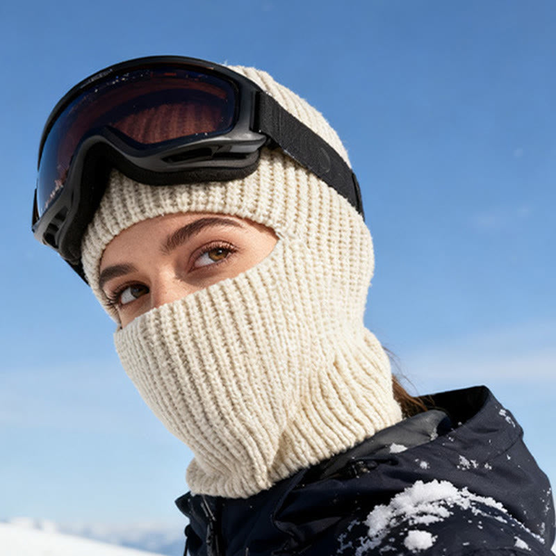 Berretto invernale antivento lavorato a maglia a 360° - Bianco - Regolabile (20 7/8"-23 5/8") - image 3
