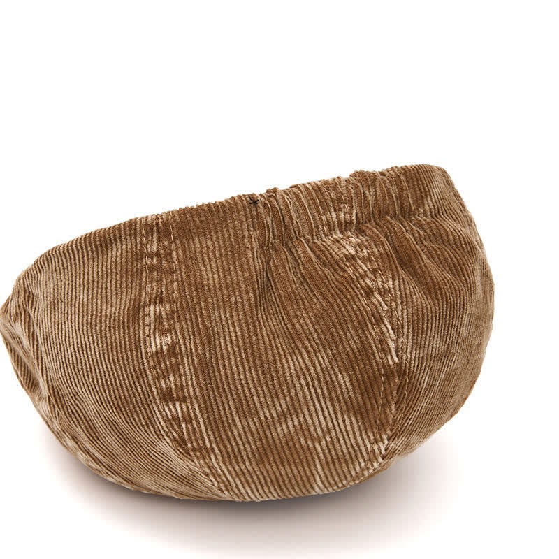 Cappello da giornalaio in velluto a coste tinta unita di ispirazione retrò - image 3