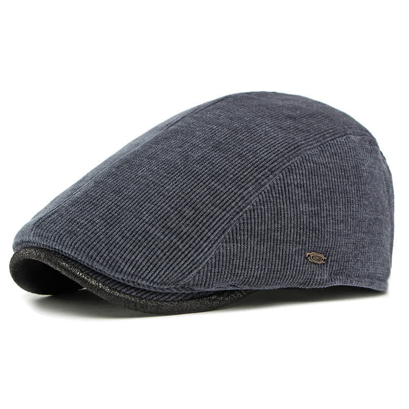 Cappello basco moderno con tesa a contrasto in velluto a coste e parte superiore piatta - Marina - Regolabile (21 5/8"-23 1/4") - image 0