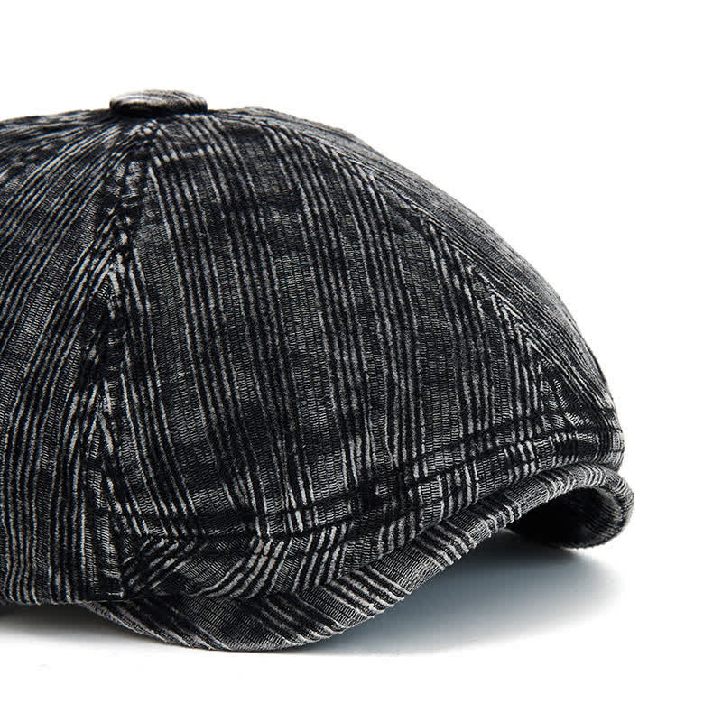 Cappello basco vintage in velluto a coste lavato con fibbia regolabile - image 1