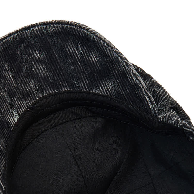 Cappello basco vintage in velluto a coste lavato con fibbia regolabile - image 2