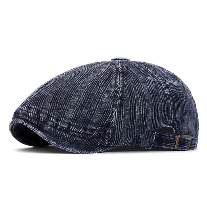Cappello basco vintage in velluto a coste lavato con fibbia regolabile - Marina - Regolabile (22 1/2"-24") - image 8