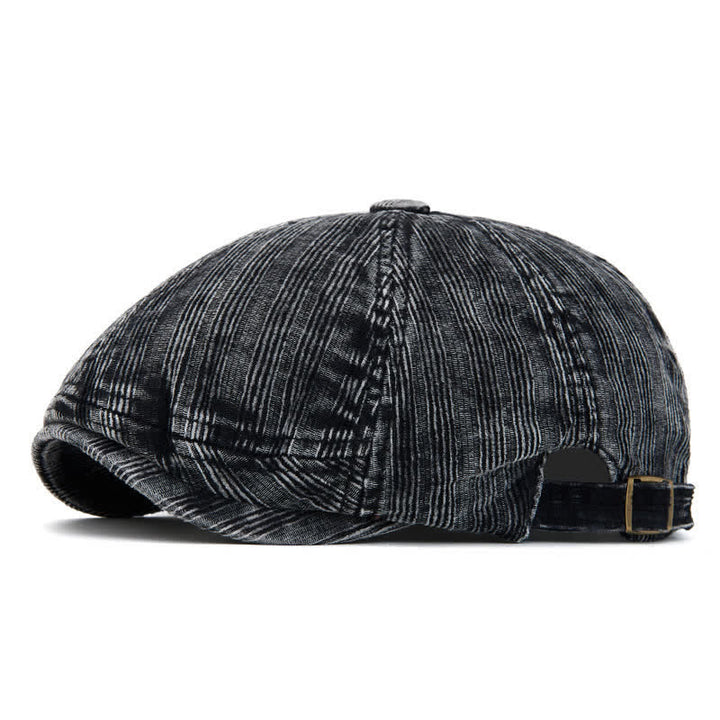 Cappello basco vintage in velluto a coste lavato con fibbia regolabile - Nero - Regolabile (22 1/2"-24") - image 0