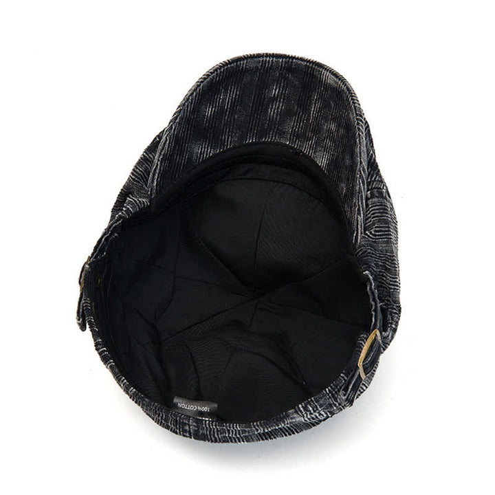 Cappello basco vintage in velluto a coste lavato con fibbia regolabile - image 7