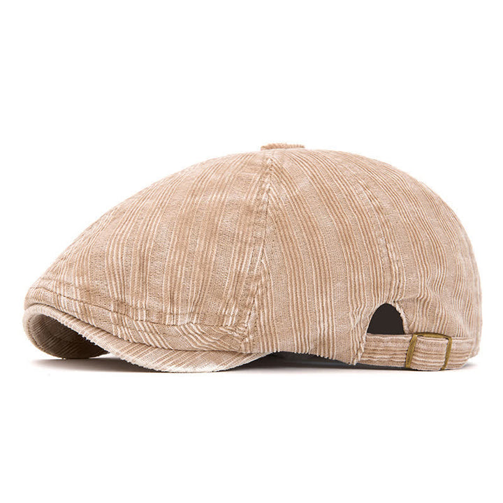 Cappello basco vintage in velluto a coste lavato con fibbia regolabile - Cachi - Regolabile (22 1/2"-24") - image 11