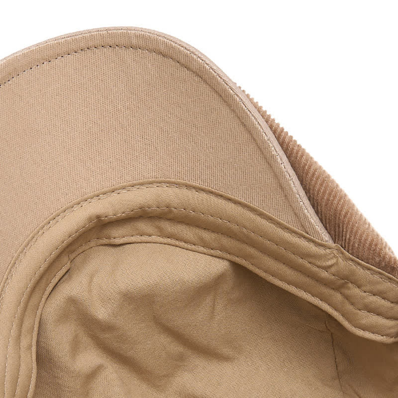 Cappello basco in velluto a coste con toppe a contrasto, stile street chic - image 4