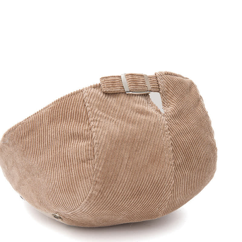 Cappello basco in velluto a coste con toppe a contrasto, stile street chic - image 3