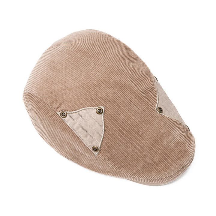 Cappello basco in velluto a coste con toppe a contrasto, stile street chic - image 6