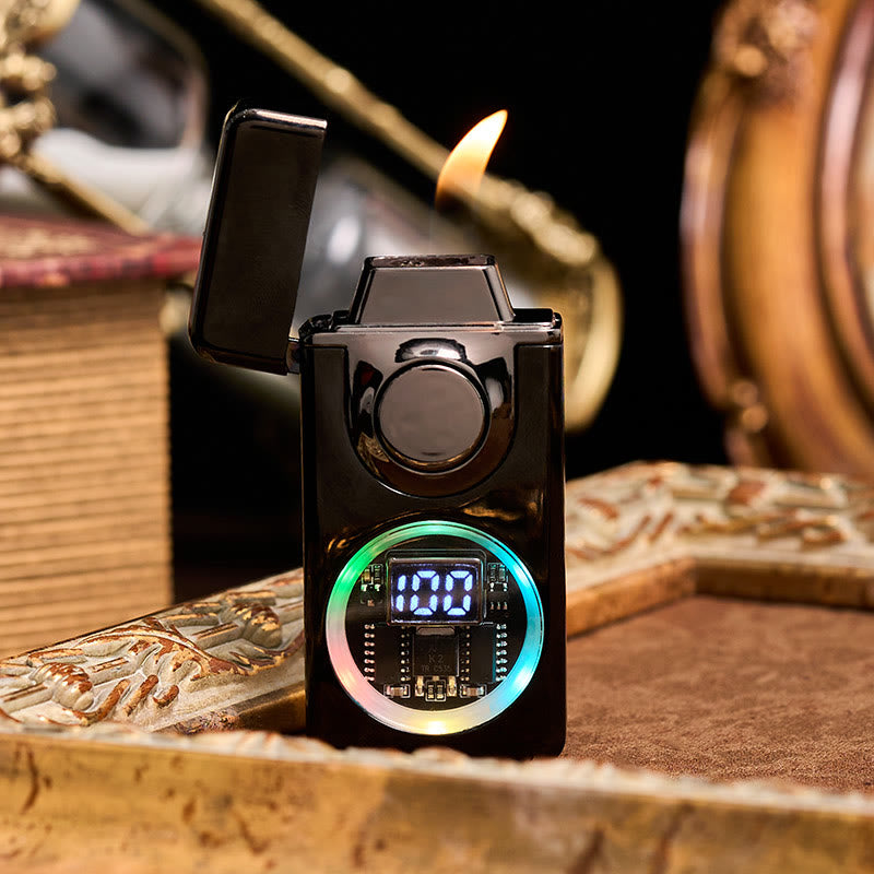 Accendino da uomo con sensore di gravità e doppia fiamma, display LED - image 2