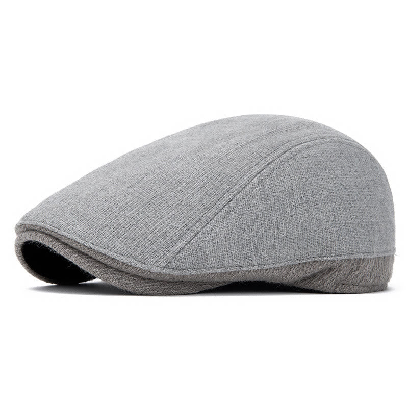 Cappello basco grigio in misto lino, stile retrò chic da strada - Grigio - Regolabile (22"-24") - image 0