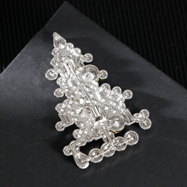 Squisita spilla a forma di albero di Natale tempestato di diamanti - image 5