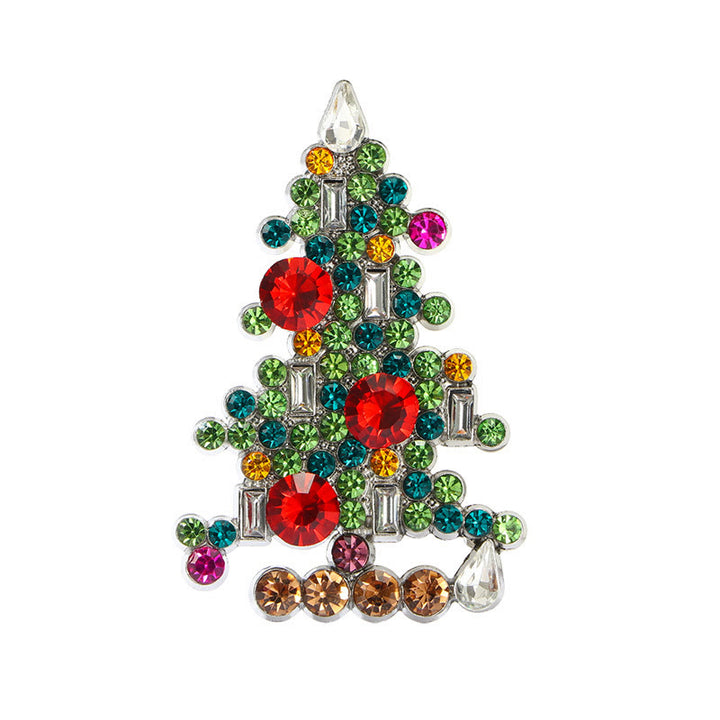 Squisita spilla a forma di albero di Natale tempestato di diamanti - image 1