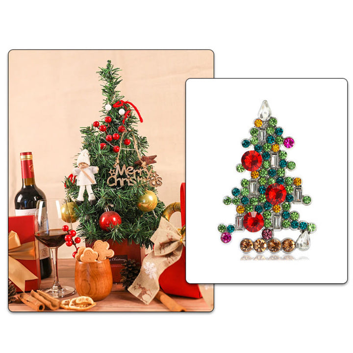 Squisita spilla a forma di albero di Natale tempestato di diamanti - image 4